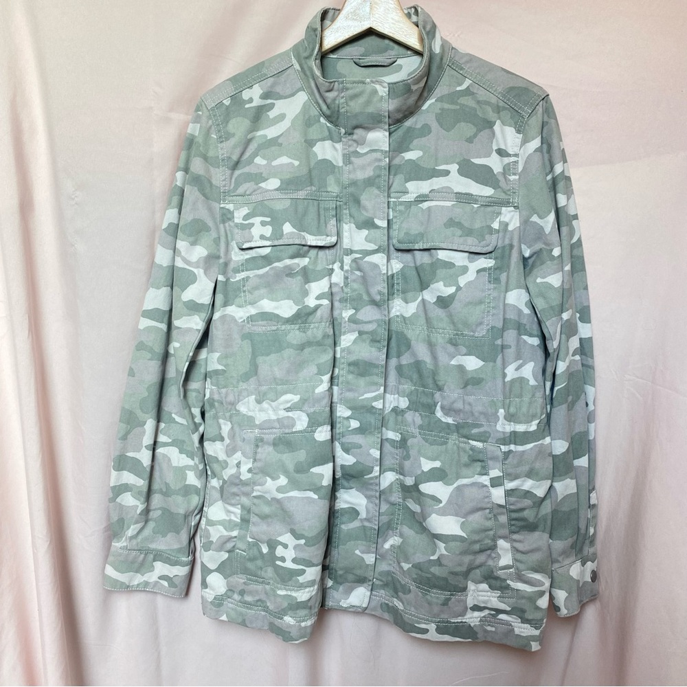 GAP Women's Camo Utility Jacket Size Medium 100% Cotton Neutral Vintage Layering